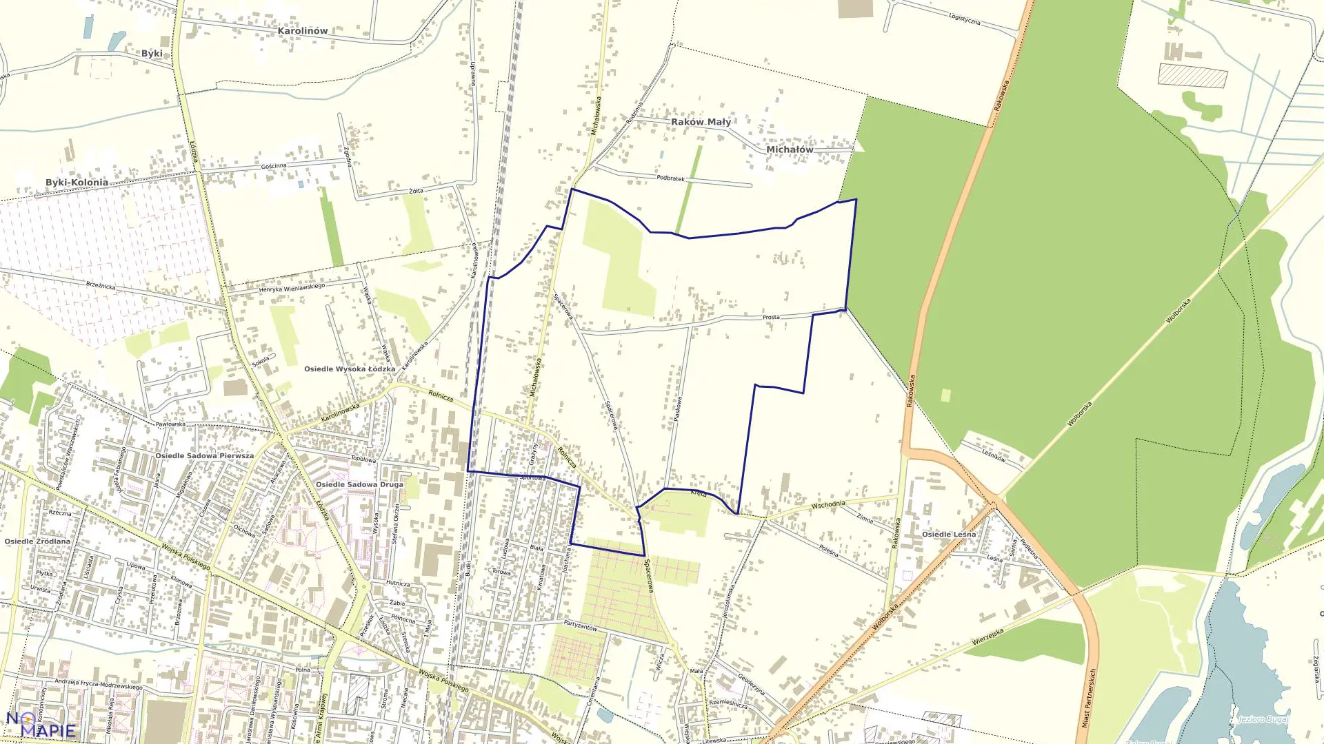 Mapa obrębu OBRĘB 10 w mieście Piotrków Trybunalski