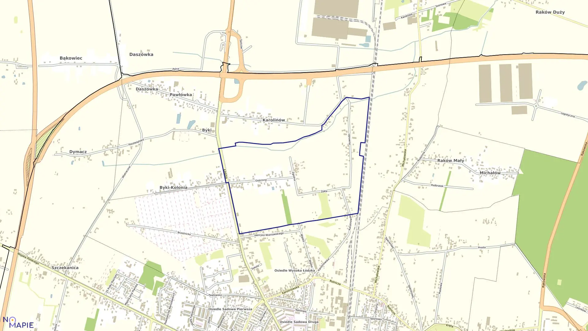 Mapa obrębu OBRĘB 11 w mieście Piotrków Trybunalski