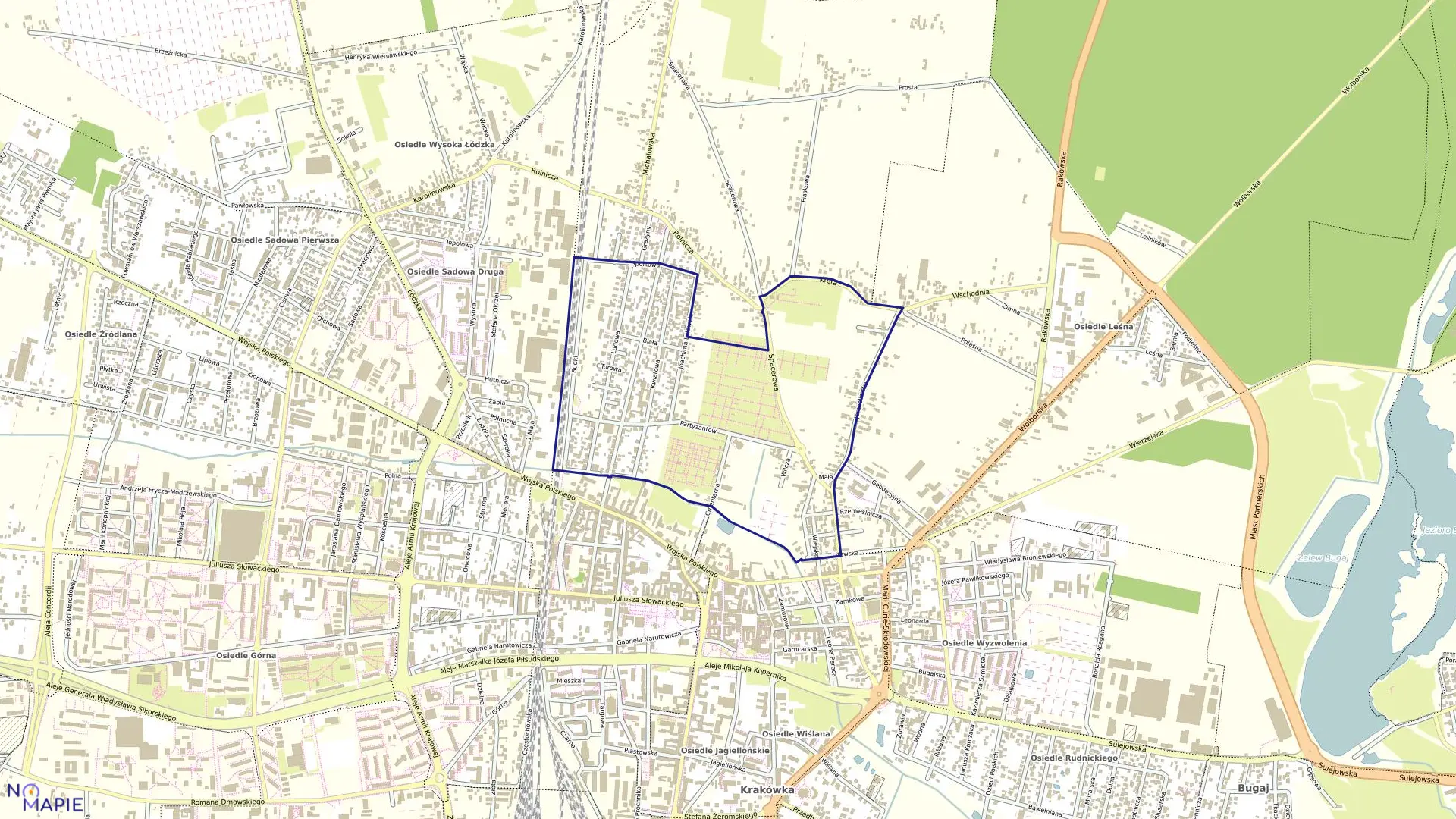 Mapa obrębu OBRĘB 15 w mieście Piotrków Trybunalski