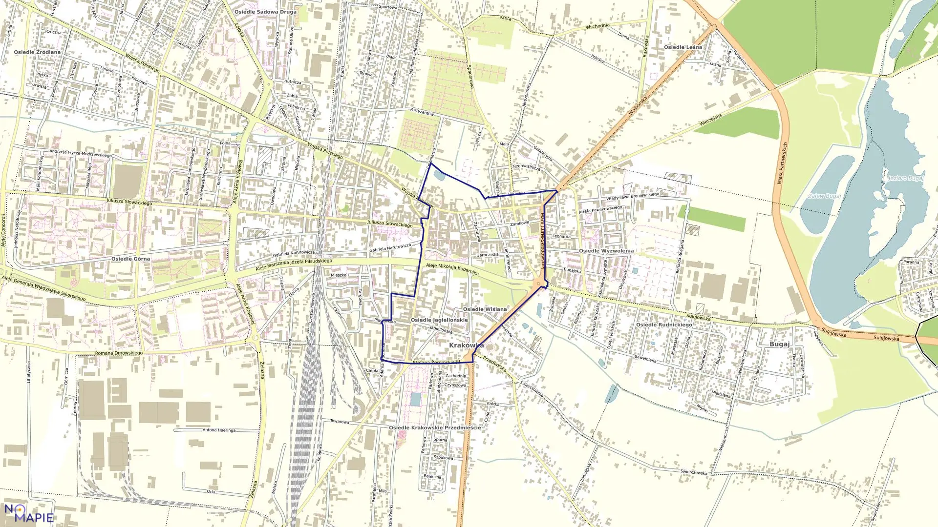 Mapa obrębu OBRĘB 21 w mieście Piotrków Trybunalski