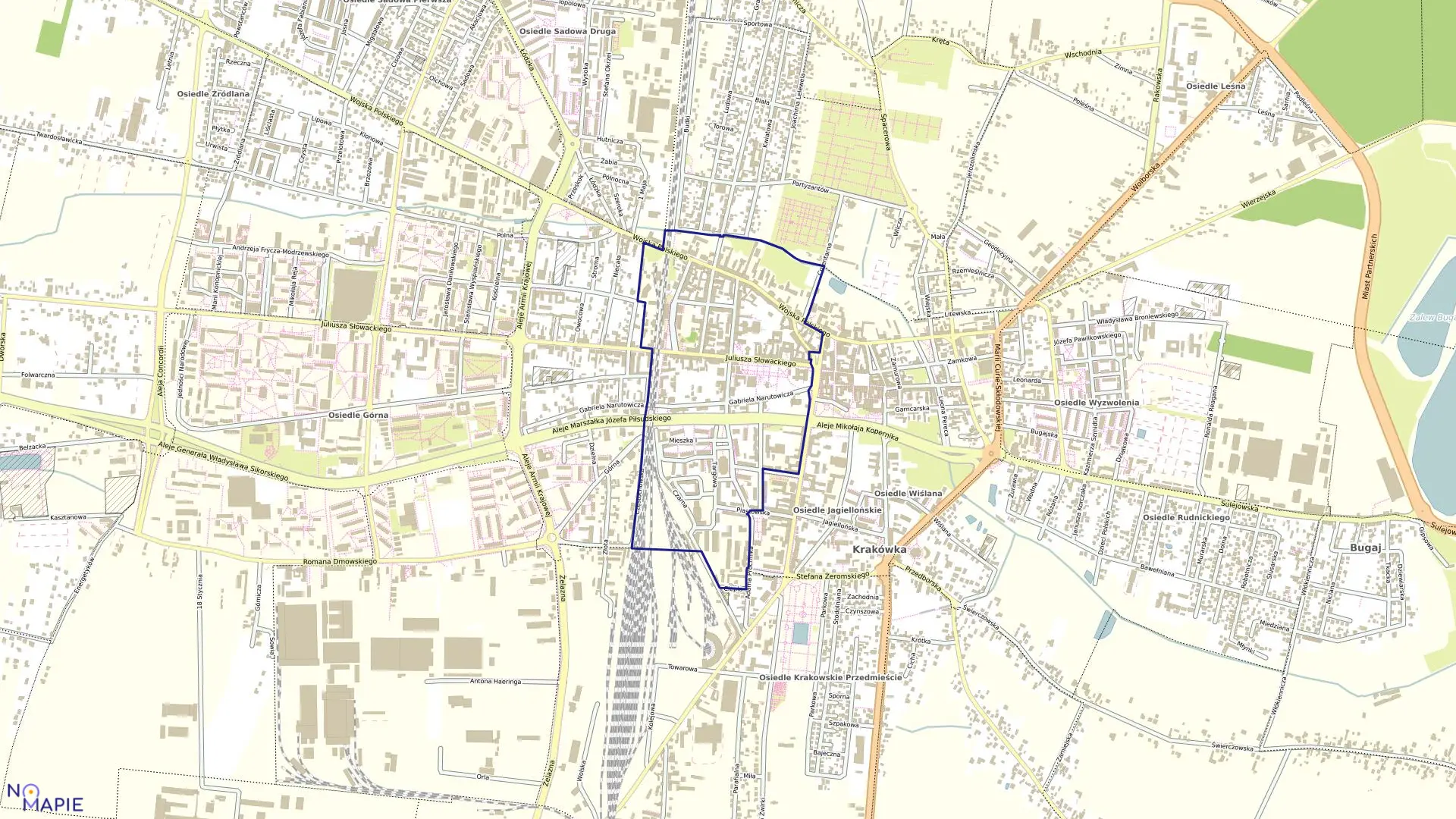 Mapa obrębu OBRĘB 22 w mieście Piotrków Trybunalski