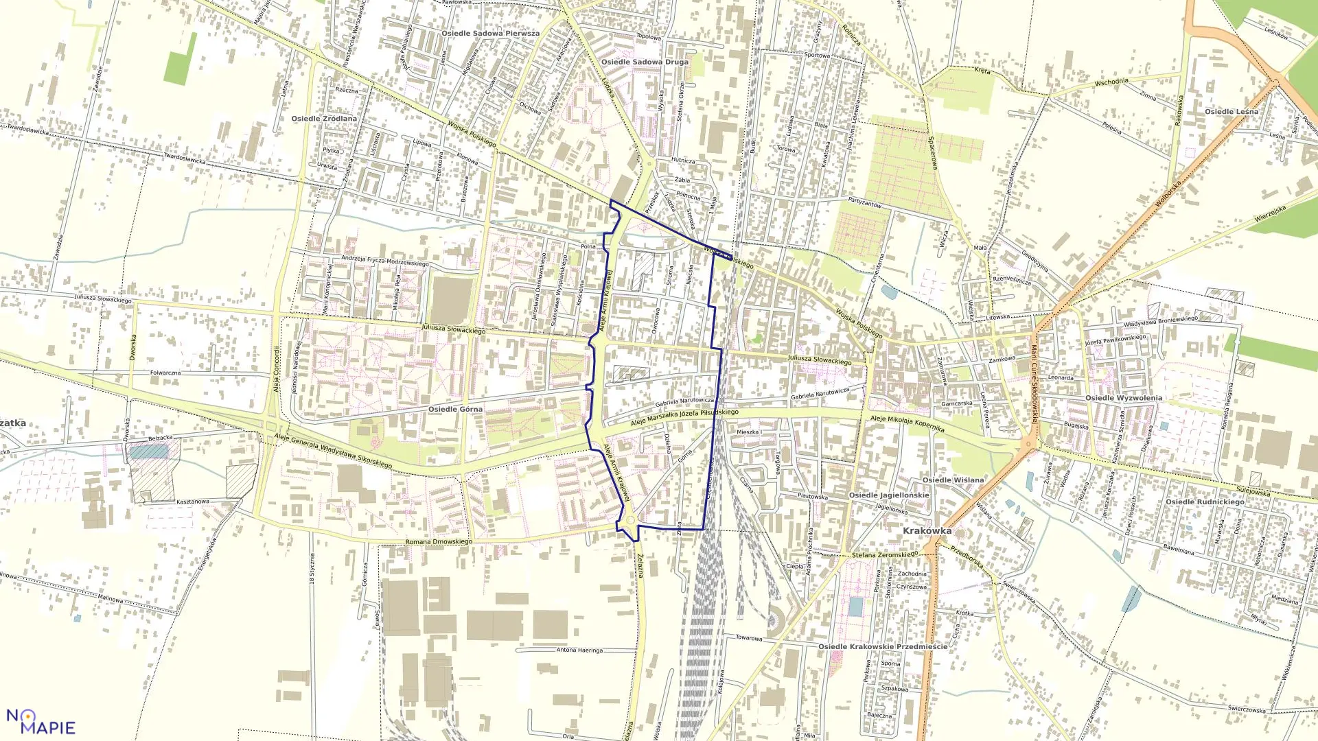 Mapa obrębu OBRĘB 23 w mieście Piotrków Trybunalski