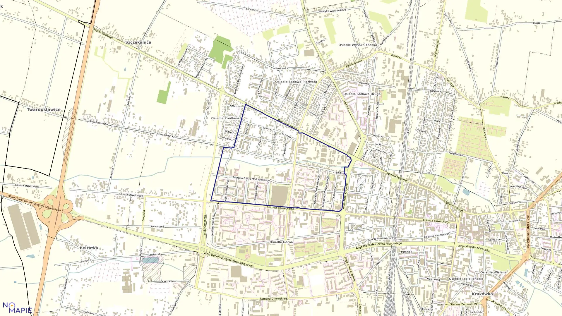 Mapa obrębu OBRĘB 24 w mieście Piotrków Trybunalski