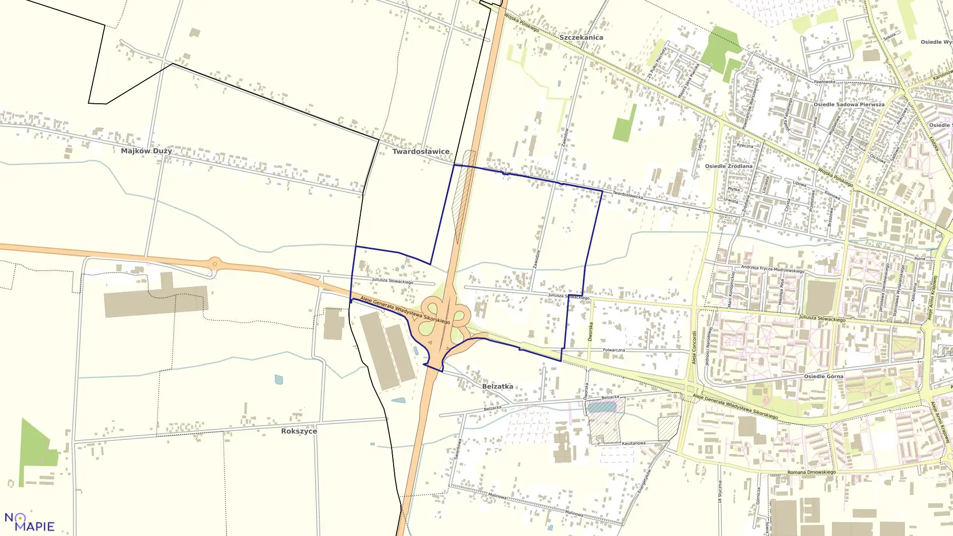 Mapa obrębu OBRĘB 26 w mieście Piotrków Trybunalski