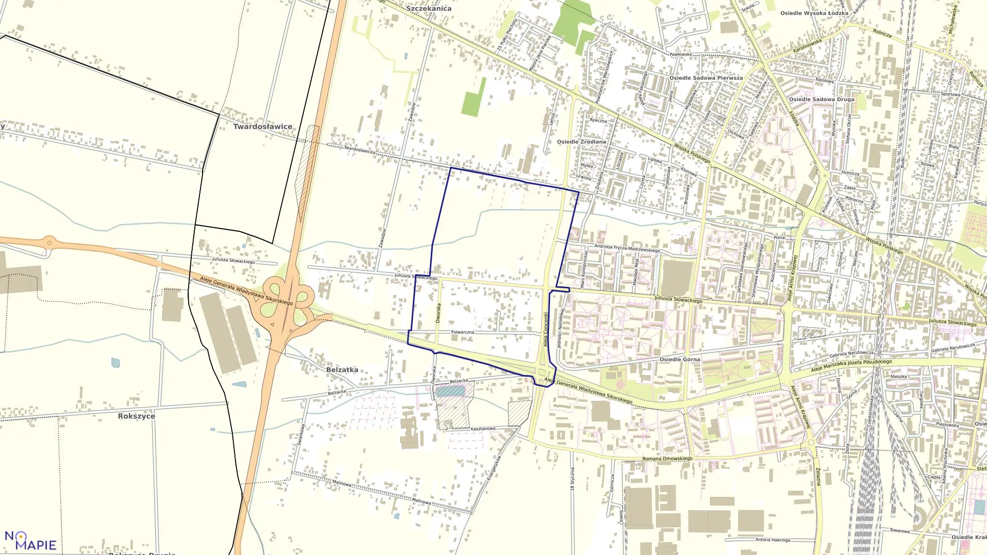 Mapa obrębu OBRĘB 27 w mieście Piotrków Trybunalski