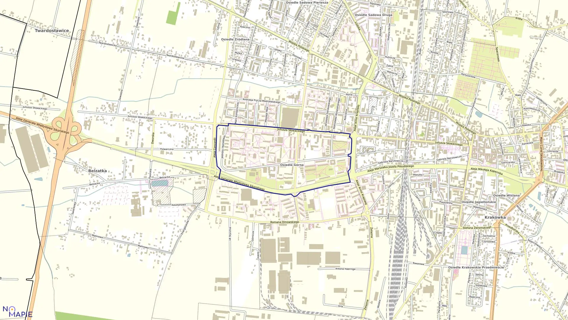 Mapa obrębu OBRĘB 28 w mieście Piotrków Trybunalski