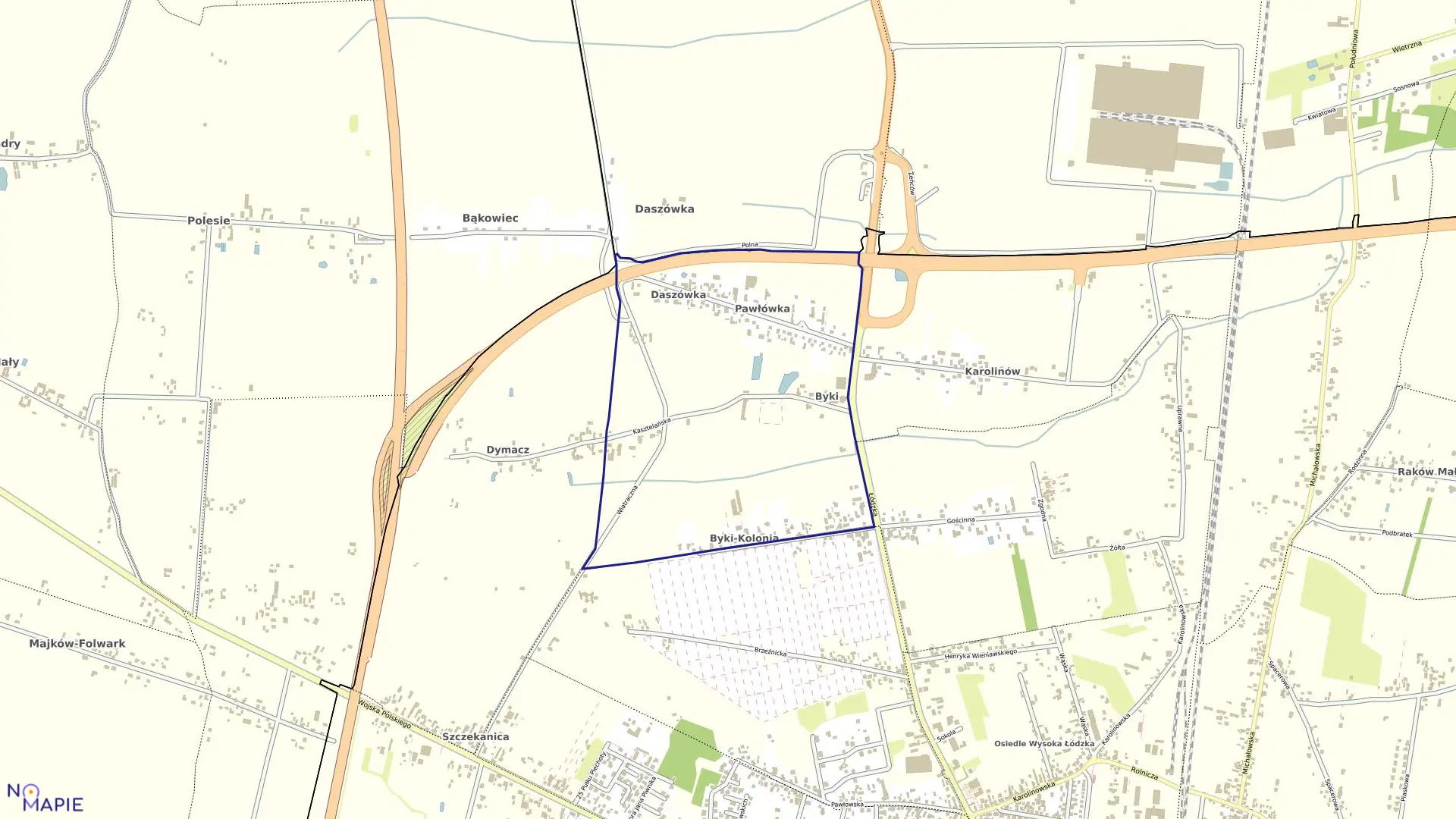 Mapa obrębu OBRĘB 3 w mieście Piotrków Trybunalski