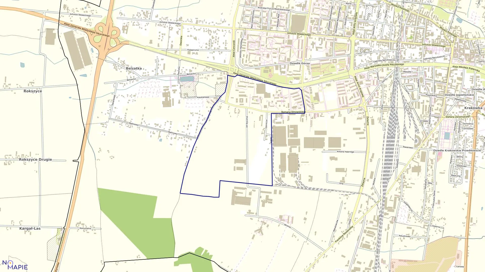 Mapa obrębu OBRĘB 30 w mieście Piotrków Trybunalski