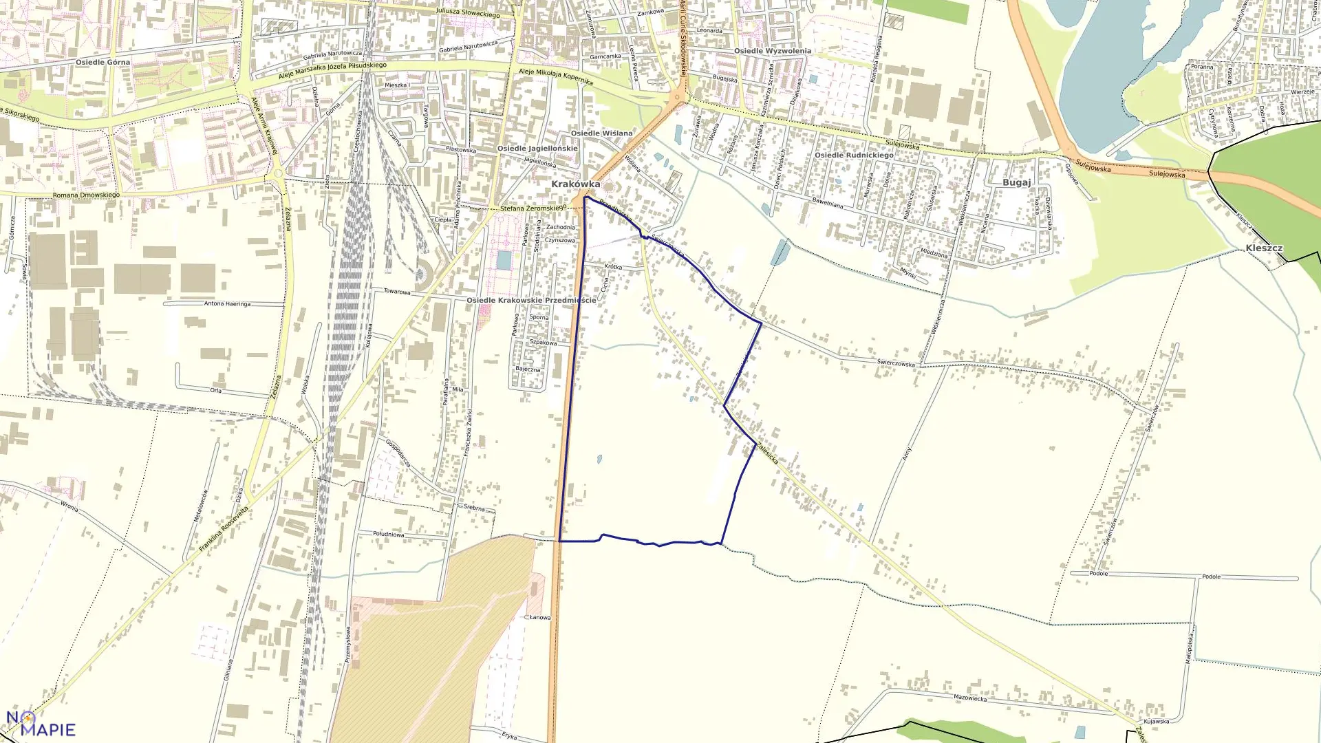 Mapa obrębu OBRĘB 33 w mieście Piotrków Trybunalski