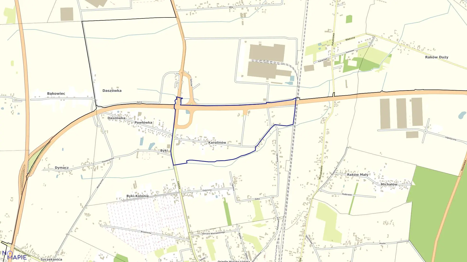 Mapa obrębu OBRĘB 4 w mieście Piotrków Trybunalski