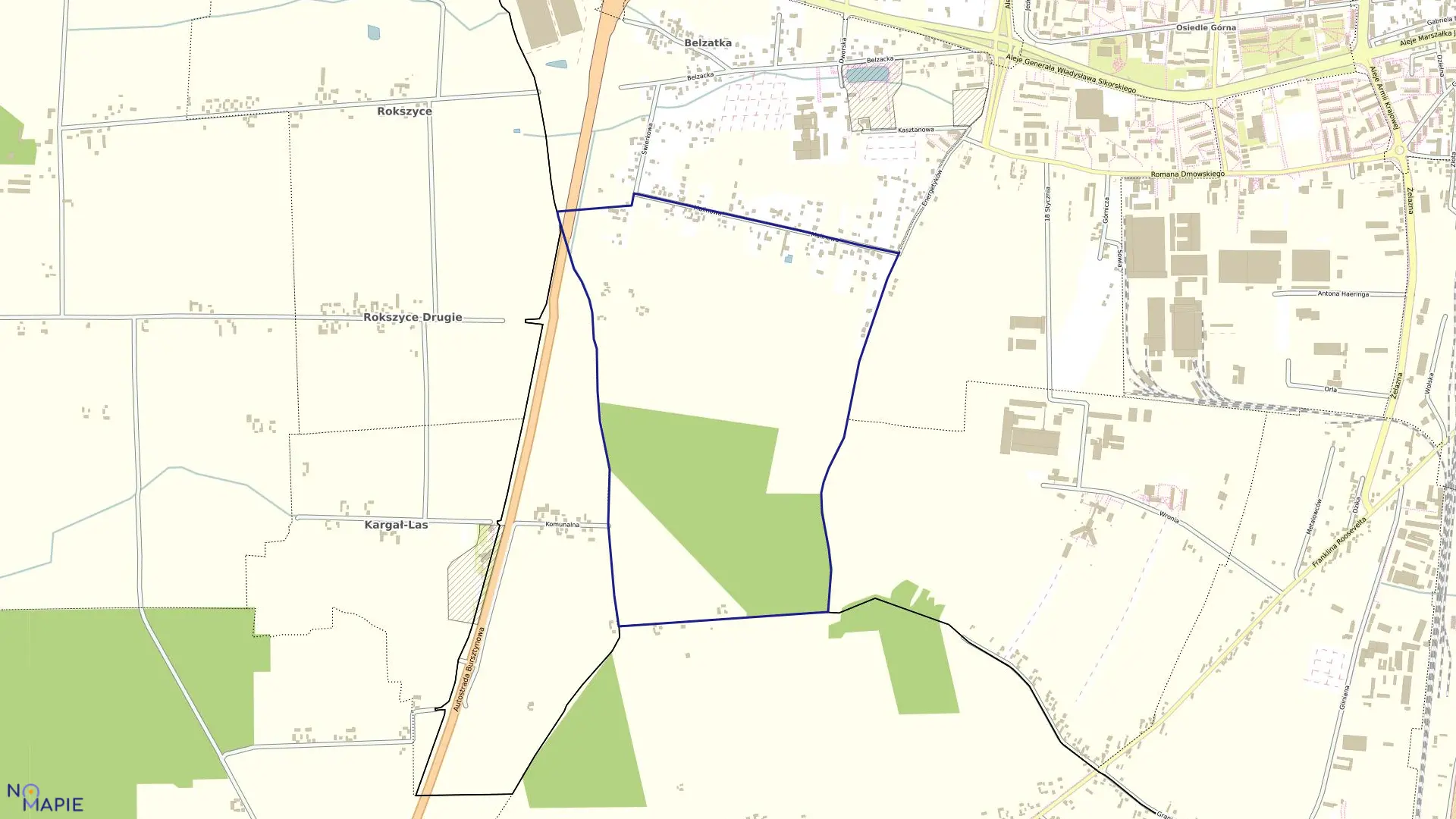 Mapa obrębu OBRĘB 43 w mieście Piotrków Trybunalski