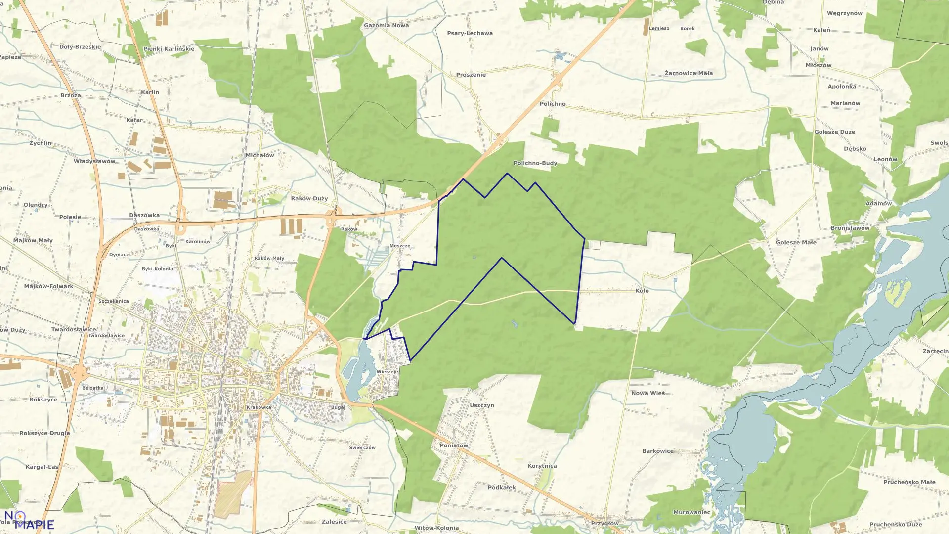 Mapa obrębu OBRĘB 45 w mieście Piotrków Trybunalski