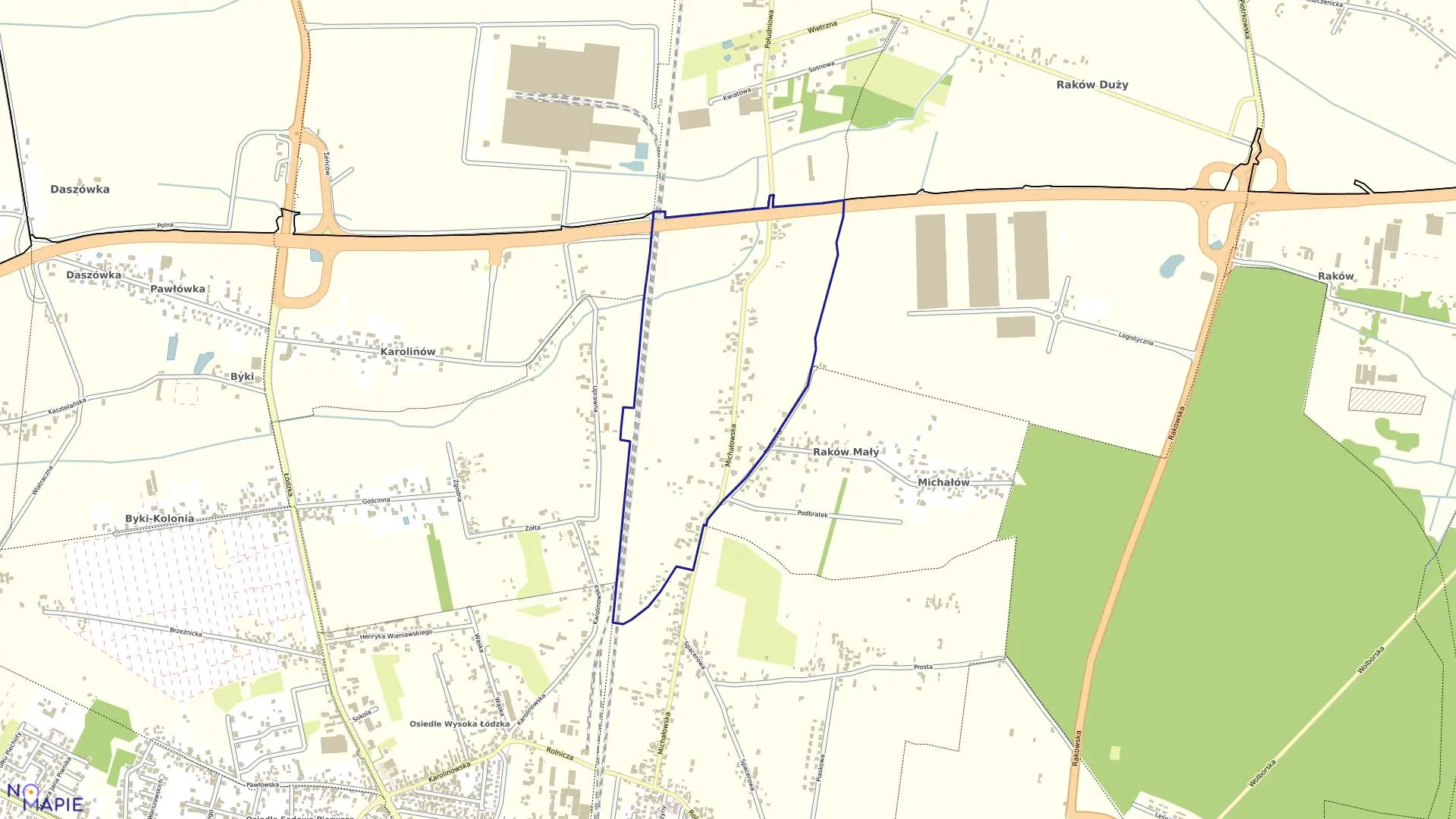 Mapa obrębu OBRĘB 5 w mieście Piotrków Trybunalski