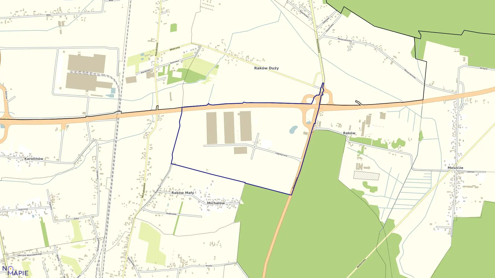 Mapa obrębu OBRĘB 6 w mieście Piotrków Trybunalski