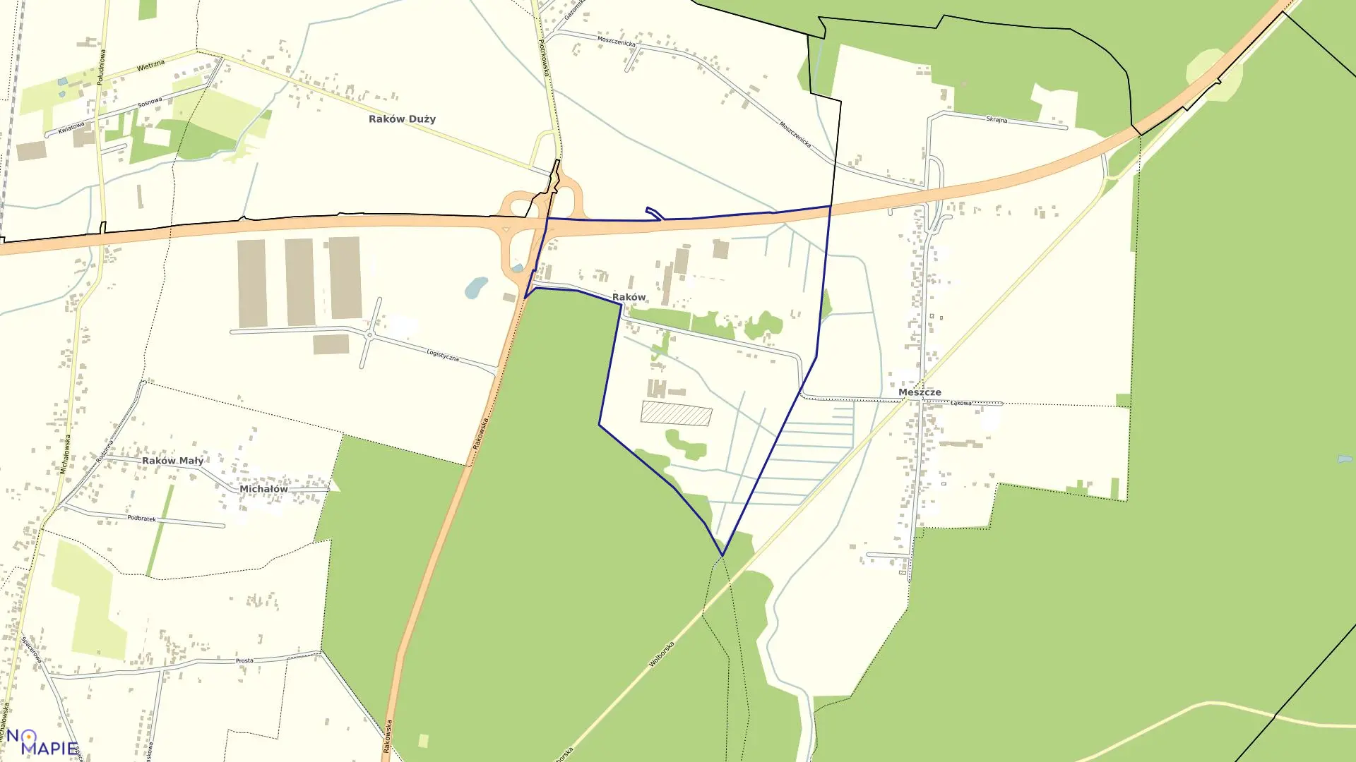 Mapa obrębu OBRĘB 7 w mieście Piotrków Trybunalski