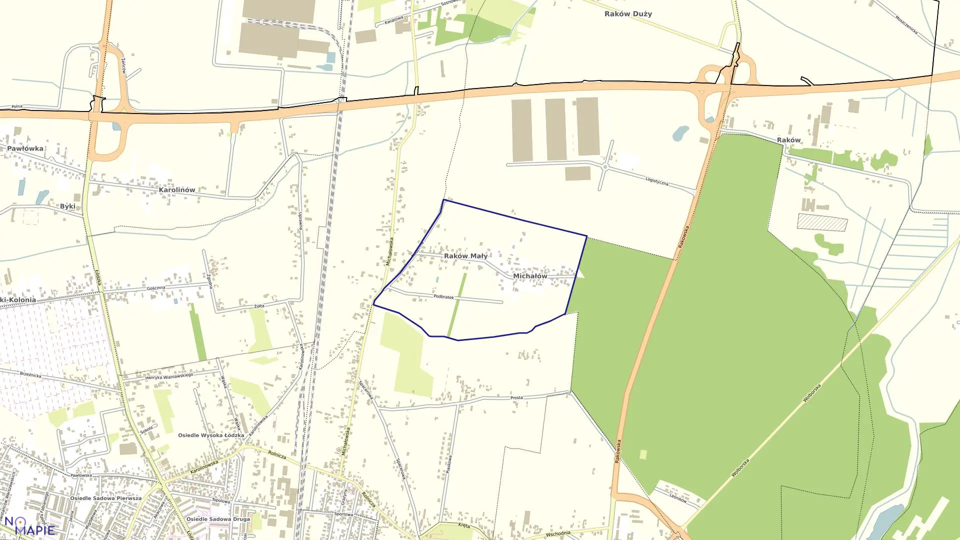 Mapa obrębu OBRĘB 9 w mieście Piotrków Trybunalski
